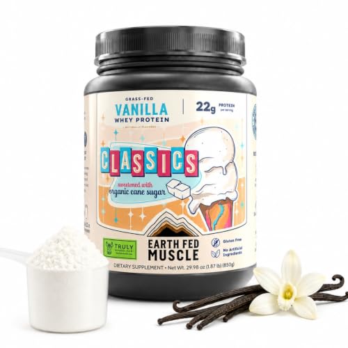 Image of Earth Fed Muscle Classics Vanilla Grass-Fed Whey Protein with Real Organic Sugar