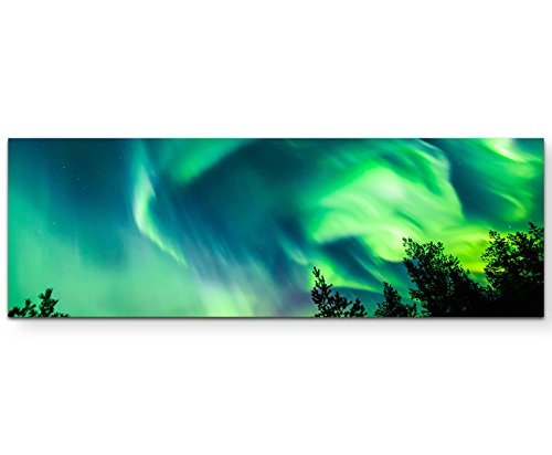 Paul Sinus Art Leinwandbilder | Bilder Leinwand 150x50cm Nordlichter im Himmel