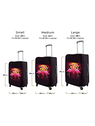 Image of Cortina Luggage Cover Trolley Travel Covers Washable Dust Proof Anti-Scratch Suitcase Protector, Medium-Black Yellow