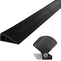 CUTIS Türschwellenrampe, 90x6x3CM Schwellenrampe, Rollstuhlrampe aus Vollgummi, rutschfeste Oberfläche, für Rollstuhl Rollator Saugroboter Kinderwagen Türöffnungen oder Badezimmer (Schwarz)