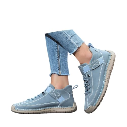 montela schuhe damen, 2026 Neue Montela Schuhe Damen Orthopädische Sneakers Komfortable Schmerzfreie Lederschuhe Atmungsaktive Wasserdicht Laufschuhe Barfuss Freizeitschuhe Sportschuhe, Himmelblau, 41