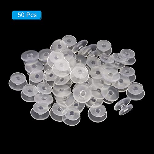 PATIKIL Plastic Button Charm, 50 Pack Backs Wristband 12 x 10mm Dia Buckle Button Accessories Shoe Charm Decoration, Clear - Image 3