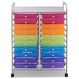 Giantex 20 szuflad wózek do przechowywania narzędzia notatnik papier biuro szkolny organizer