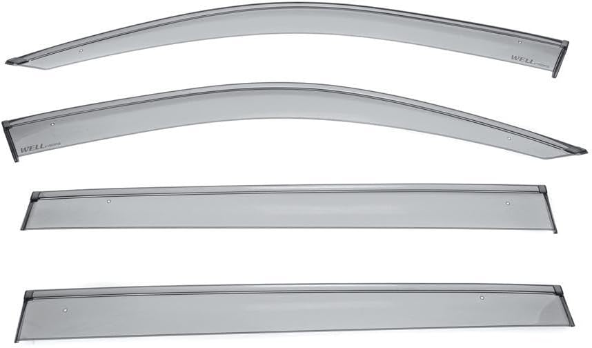 WellVisors Window Visors Wind Deflectors Compatible with Volkswagen VW 2018-2024 Tiguan with Black Trim Rain Guards 3-847VW018