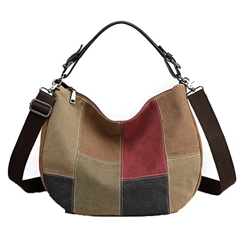 fjnannan Damen-Handtasche aus Segeltuch, Vintage, Retro...