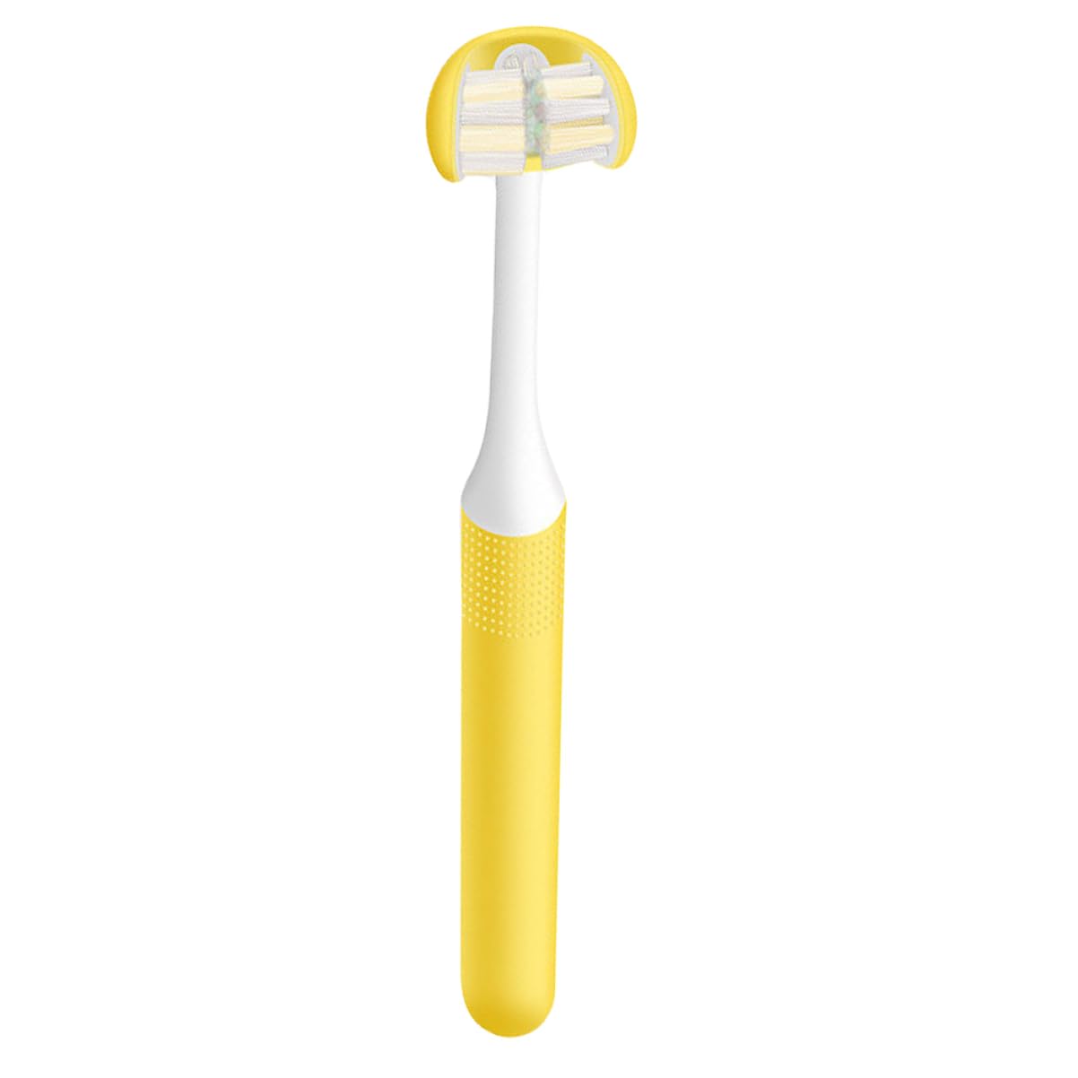 Spazzolino Manuale Adulto a Tre Lati Giallo Pp 3 Testine | Design Wrap-around, Cura Orale Quotidiana, Struttura Leggera per Uso Adulto