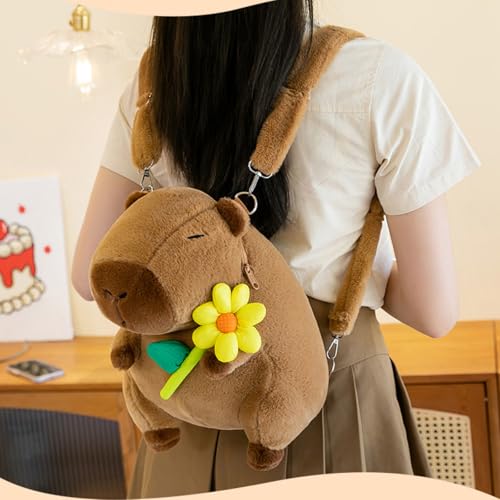 Image of Bow Bowknot Orange Flower Lollipop Cute Plush Backpack Kawaii Cartoon Design for Women Ita Bag (Yellow flower)