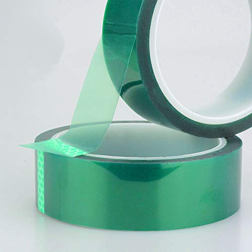 High Temperature Green Powder Coating Masking PET Tape, Ideal for Painting Powder Coating Anodizing Applications, 0.06mm Thickness, 33m Length, 50mm Width