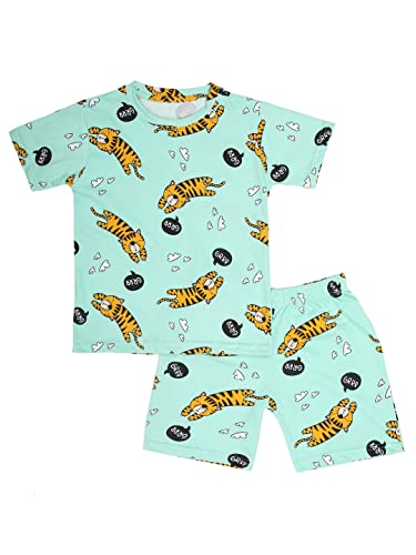 Image of Boys Halfsleeves Cotton Solid /Printed T-Shirt & Shorts Summer Co-ord Set /Clothing Set /Casual wear