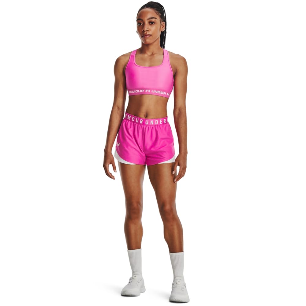 Under Armour Play Up Shorts 3.0, Short Femme, Carbon Heather / Black / Black, 2XS