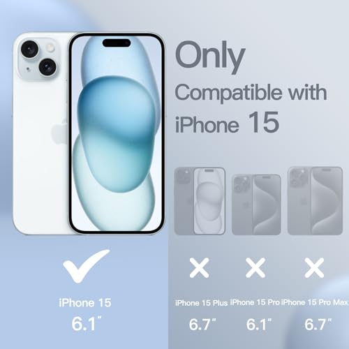 JETech Silicone Case for iPhone 15 6.1-Inch, Silky-Soft Touch Full-Body Protective Phone Case, Shockproof Cover (Blue)