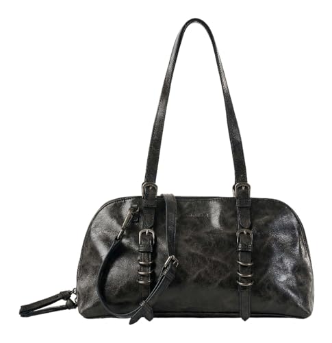 Sac à épaule bandoulière FREDsBRUDER Ever Faded Big en cuir noir fâné