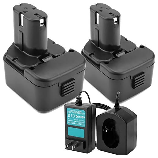 Creabest 2 Pack 12V 3500mAh Ni-MH Replacement Battery Compatible with Hitachi EB1212S EB1214L EB1214S EB1220BL EB1220HS Include One 1.2V-18V Battery Charger
