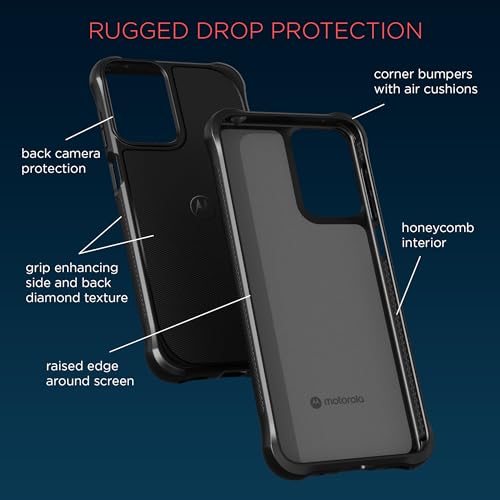 Image of Motorola Moto G Play (2024) Rugged Protective Case- Black | Precision fit, Military Grade Shock Absorbing Cover for Enhanced Phone Grip, Drop Protection