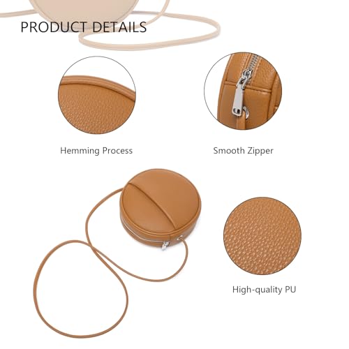 Image of Circle Crossbody Bag for Women NYLON Circle Purse with Zipper Adjustable Knot Shoulder Straps