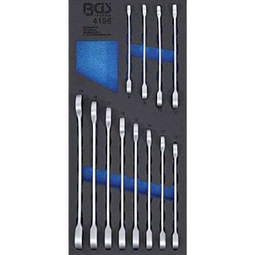 BGS 4196 | Werkstattwageneinlage 1/3: Ratschenring-Maulschlüssel-Satz | SW 8-19 mm | 12-tlg.