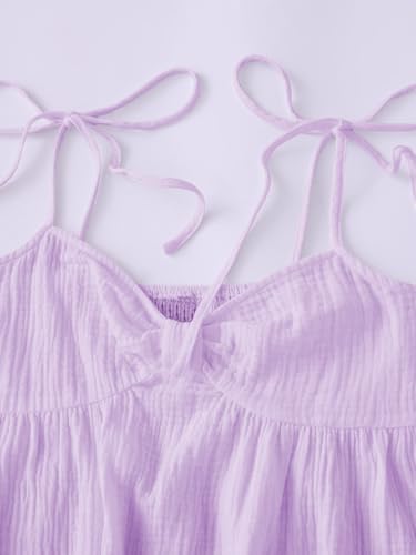 Image of SOLY HUX Women's Summer Cami Sun Dress A Line Tie Shoulder Y2k Cute Casual Short Mini Beach Babydoll Dresses