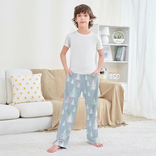 Boys' Pants Winter Forest Christmas Long Bottoms Jogger Pants Elastic Waist Trousers with Pockets S-XL3
