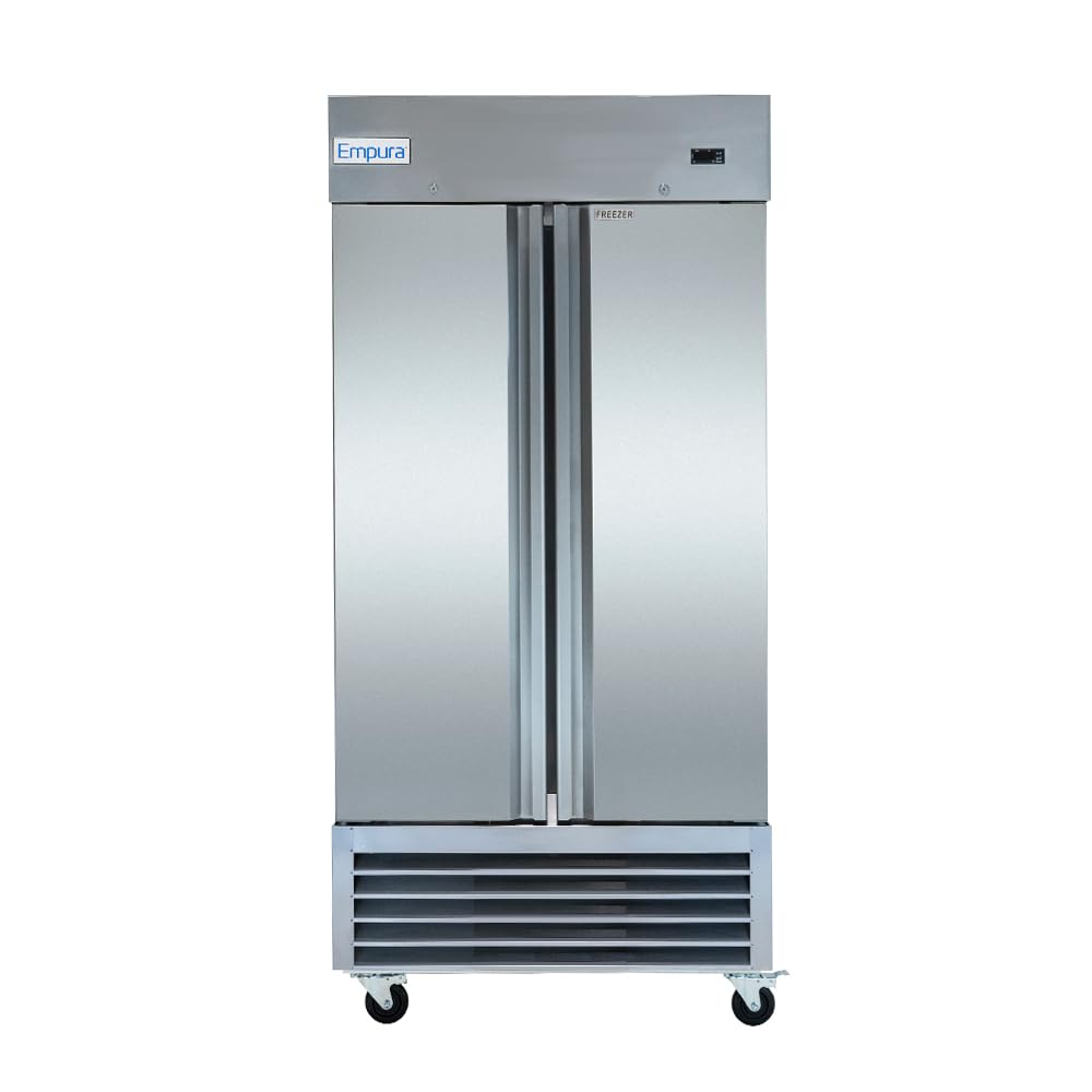 Empura 41" Reach-In Freezer with Two-Swing Solid Door | Merchandiser Frozen Display Refrigeration for Convinience Grocery Ice Cream Store | 33 Cu. Ft.