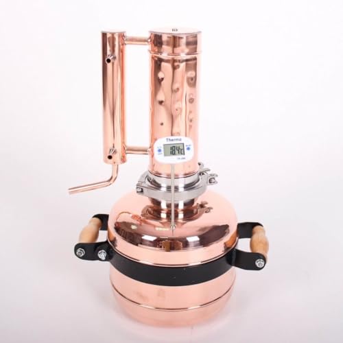 Copper Distiller for Distilling Moonshine and Alcohol, Distillery Kit For : Whiskey, Vodka, Brandy, Moonshine Flavoring and other Spirits for Making at Home (1.3 Gall (5L))