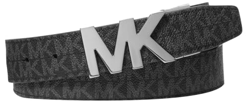 Michael Kors Men's 34mm Reverisbile MK Buckle Belt, Black, 38