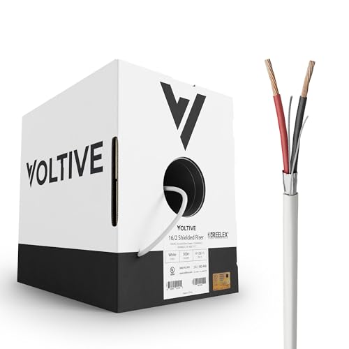 Voltive 16/2 Shielded Riser - CL3R Rated - Bare Copper - 500 Foot Box - White