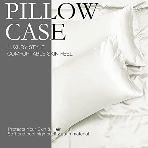 Kinglinen 3 Piece Satin Duvet Cover Set Bedding Set S Luxury Rich Silk Super Soft With Zipper Closure Bedding Set Queen Size 90"X 90", Aqua Blue Color Silk Satin Duvet Cover Queen Size #TOP3