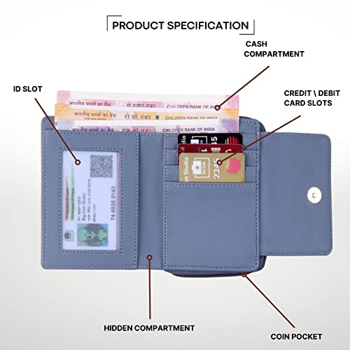 Image of Premium Vegan Leather Women's Wallet | Stylish Durable Clutch Wallet and Lightweight Clutch with Zip Coin Pocket and Card Slot