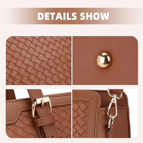 Laptop Tote Bag for Women fits 15.6 Laptop, PU Leather Work Tote bags for Women Large Computer Tote Handbag with Purse by BOLOSTA - Image 6