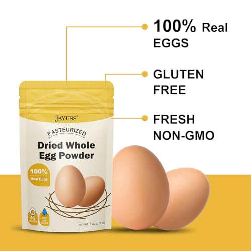 image for JAYUSS Pasteurized Dried Whole Egg Powder Made from Fresh Eggs Gluten-