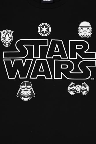 Star Wars Mens Long Black Pyjama Set Nightwear Loungewear (XX-Large)