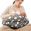 Momcozy Nursing Pillow for Breastfeeding, Original Plus Size Breastfeeding Pillows for More Support for Mom and Baby, with Adjustable Waist Strap and Removable Cotton Cover, Grey