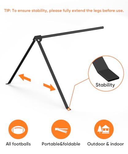 Sungaryard Football Kicking Tee Stand, Portable Field Goal Kicking Holder for Adult & Youth, Pro Metal Place Kickoff Training Practice Stand Equipment Compatible with All Ball Sizes, Black, 1 Pack - Thumbnail 2