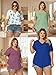 DOLNINE Plus Size Lace Tops Womens Chic Going Out Pleated Tees Lightweight V Neck Shirts Black 3XL