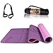 Yog&Fit- Esterilla de Pilates Antideslizante,Yoga, Fitness, Gimnasia y Deportes, Alfombrilla de TPE y tamaño 183*61Cm y 6mm de Grosor con Bolsa y Correa para Transporte y Ordenación (MORADO/ROSA)