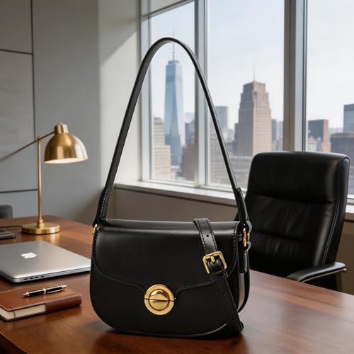 Vintage PU Leather Saddle Crossbody