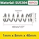 Qrity 10 Stück Druckfedern, Edelstahl Spiralfedern, 304 Stahlfeder, 1 x 8 x 40 mm Feder, Druckfeder Für Ersatz und Reparatur