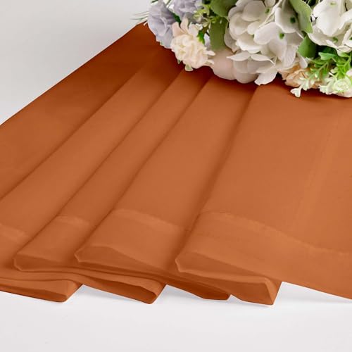 Image of OWENIE Sheer Curtains 72 Inches Long 2 Panels Set, Light Filtering Sheer Curtain Rod Pocket Clear Drapes for Living Room Bedroom Window Sliding Door, Each 42 x 72 Inch, Orange