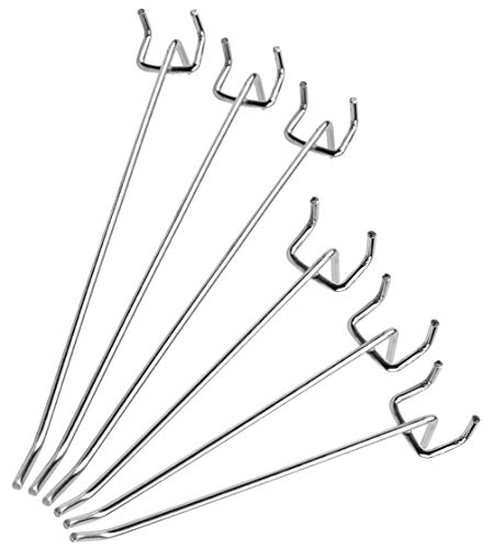 Foraineam 60-Pack (30Pcs 6-Inch & 30Pcs 8-Inch) Standard Size Pegboard Hooks For 1/8 Inch Pegboard Metal Peg Board Shelving Hooks Assortment thumb #3