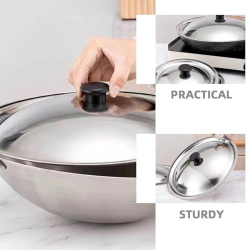 Baluue Universal Lid 10.63 Inch Stainless Steel Pot Pan Skillet Cover with Bakelite Knob for Frying Boiling Steaming Kitchen Use - Image 4