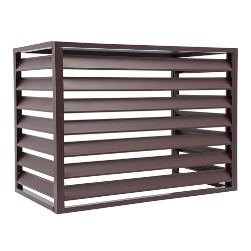 KKVUIIFF - Klimaanlage Abdeckung, 110 x 60 x 80 cm, Wärmepumpe Verkleidung, Abdeckung Klimaanlage Außengerät, Schutz für Außengerät (Kaffeefarben)