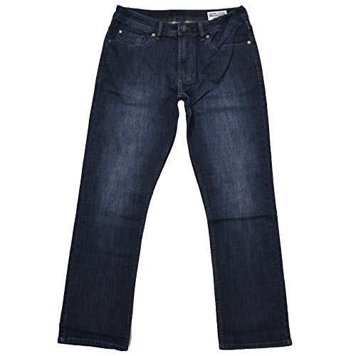 Buffalo David Bitton Mens Driven-X Basic Straight Stretch Dark Stonewashed Jeans (32x32, Blue)