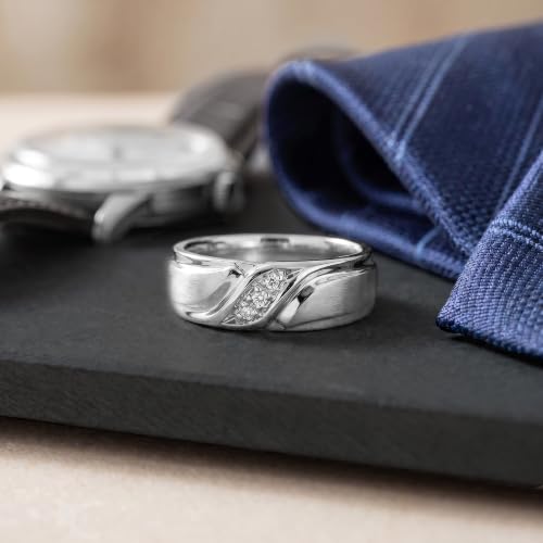 Image of Rylos His /Hers Couples Wedding Bands with Diamonds, Sterling Silver or Yellow Gold Plated, Comfortable Fit, Sizes 6-13, Elegant Couple Rings Symbolizing Commitment