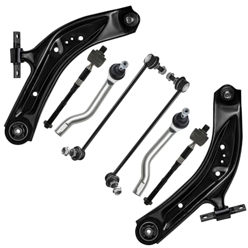 Image of Detroit Axle - Front 8pc End Suspension Kit for 2014-2019 Nissan Rogue 2017-2019 Nissan Rogue Sport Qashqai, 2 Lower Control Arms with Ball Joint 4 Inner Outer Tie Rods 2 Sway Bar Links Replacement