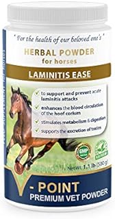 V-POINT - Laminitis Ease - Supports and Prevents Acute Laminitis Attacks, 100 % Natural Herbal Powder for Horses (1.0 lb)