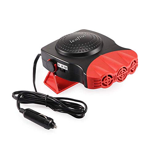 Leaflai Portable Car Heater Defroster Defogger, 12V 150W, 3-Outlet Fans, 2 in 1