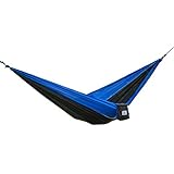 OuterEQ Portable Nylon Fabric Travel Camping Hammock Blue/Black