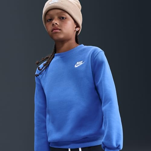Nike Sportswear Club Fleece Big Kids' Sweatshirt (Comet Blue/White)4