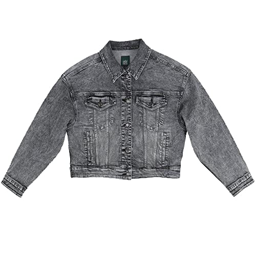 Wild Fable Cropped Denim Trucker Jacket (Gray, XS)