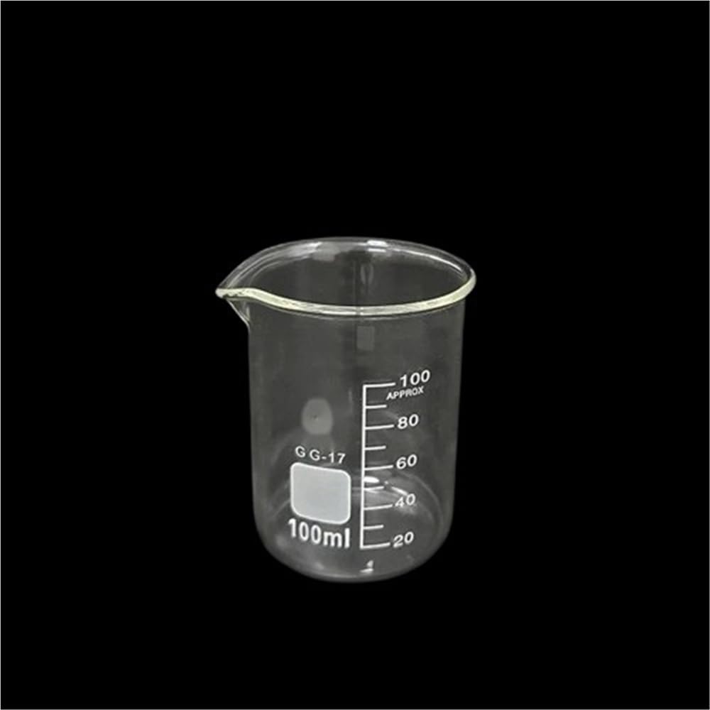 Provetta graduata in vetro, Articoli da laboratorio 25 ml a 2000 for chimica scolastica in vetro borosilicato a forma bassa(100)